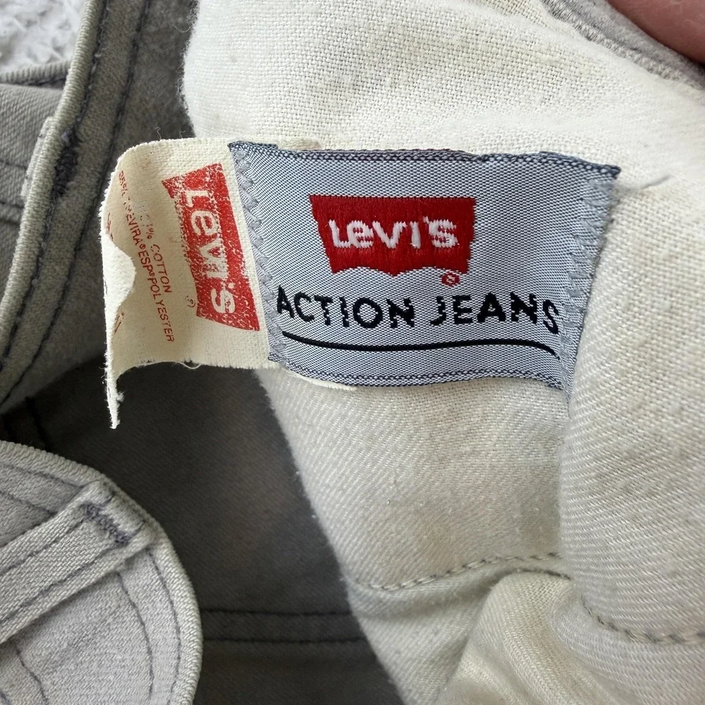 Vintage Levis Action‎ Jeans Mens 36x30 Beige Slim Fit Microfiber Office Y2K